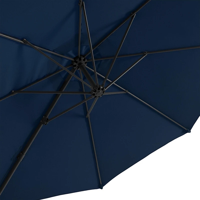 CorLiving 9.5ft Offset Tilting and Rotating Outdoor Umbrella with Aluminum and Steel Frame and Durable Canopy