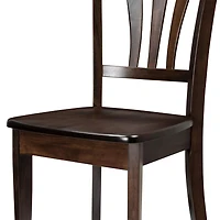 CorLiving Dillon Solid Wood Indoor Dining Chairs with High Slatted Backs, Dark Brown (Set of 2)