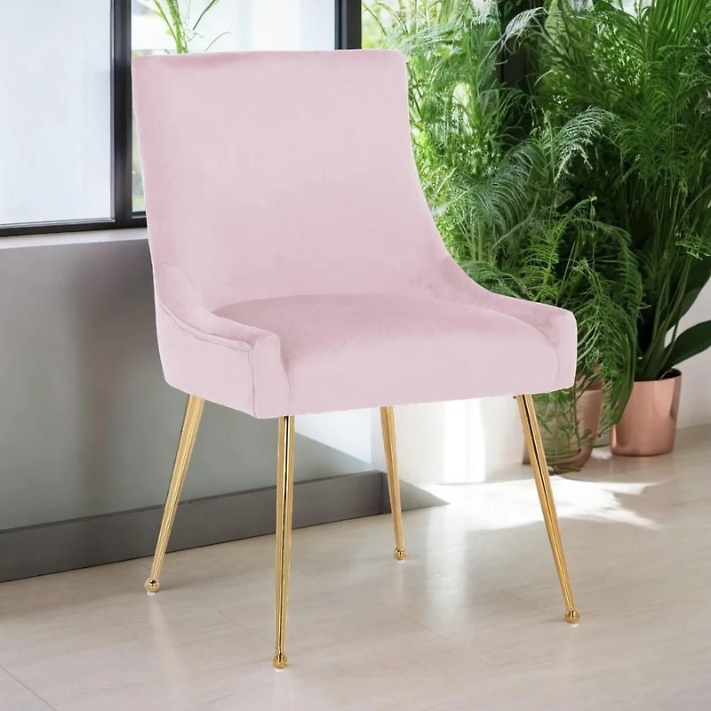 Chaises Heye II roses (lot de 4) pour salle à manger (Silver Import)