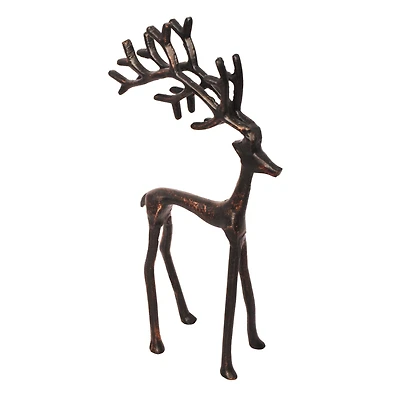 Renne en métal moulé avec finition brun brossé, 12,25", par Fraiche