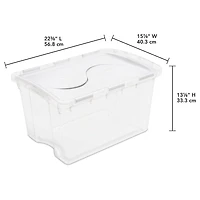 Sterilite 45L Hinged Lid White Storage Box