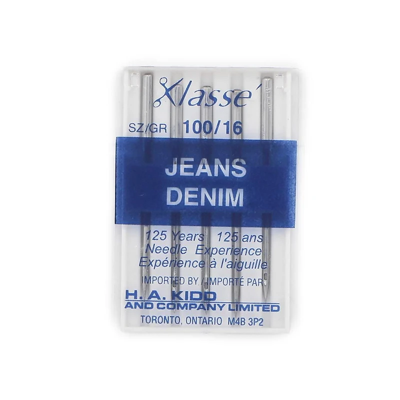 Aiguilles à jeans sur carton KLASSE´ - 5 unités Grosseur 100/16