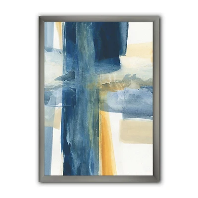Designart Indigo Panel VI Framed Wall Art