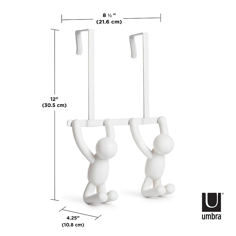 BUDDY HOOK - Patère murale ou dessus de porte avec 2 crochets
