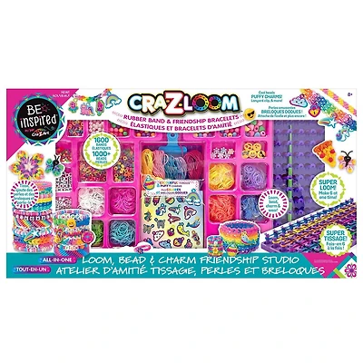 Cra-Z-Art Be Inspired All in One Loom Bead Charm Friendship Bracelet Studio, Beading Craft Kits for Kids