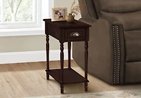 Monarch Specialties Accent Table, 2 Tier, Side Table, End, Narrow, Nightstand, Bedroom, Lamp, Storage Drawer, Green Veneer, Traditional