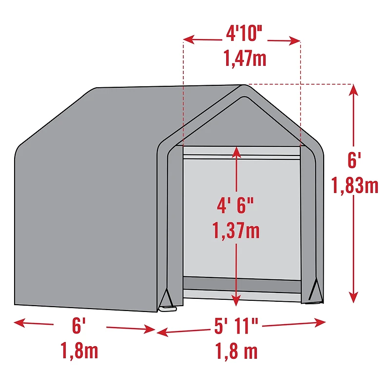 Remise Scotts verte à pignon 6 x 6 x 6 pi