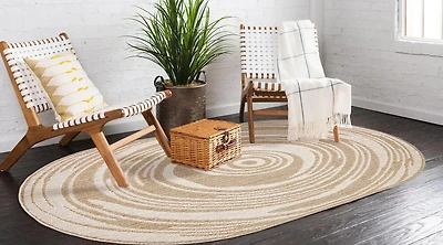 ECARPET Jute Style Area Rug for Bedroom, Living Room, Dining Room Merry Collection