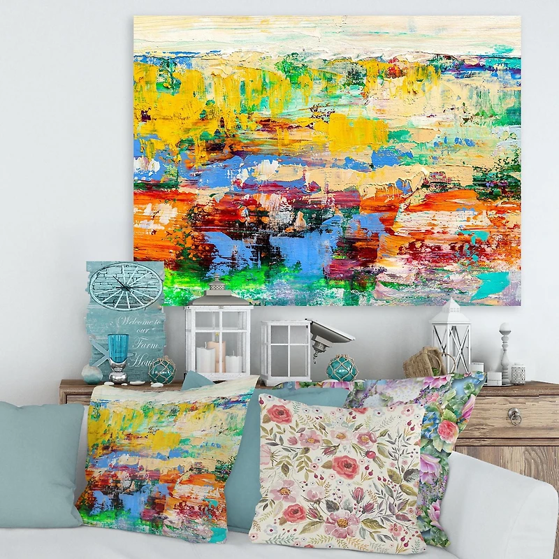 Designart Art abstrait multicolore lumineux Texture I Art mural sur toile