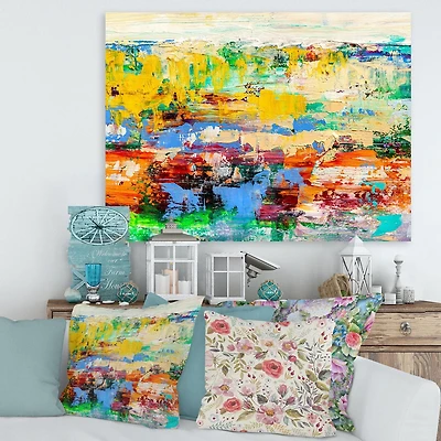 Designart Abstract Art Multicolored Bright Texture I Canvas Wall Art