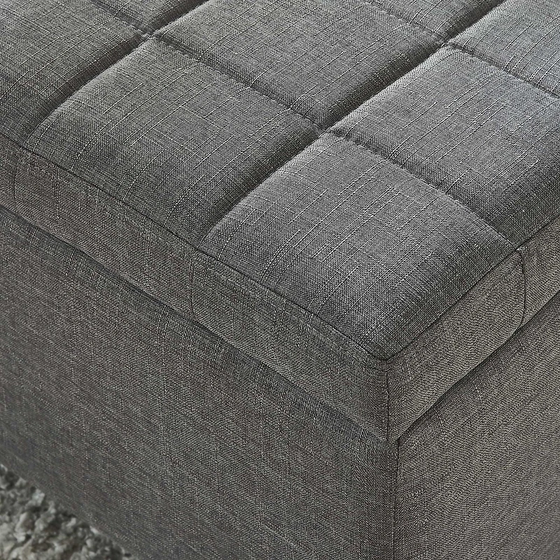 Fabric Storage Ottoman - Grey