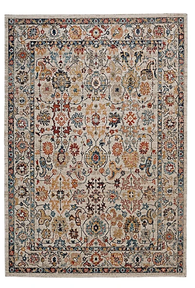 Tapis d'appoint Grand Zéro Laramie ivoire & bleu de 3 pi x 5 pi
