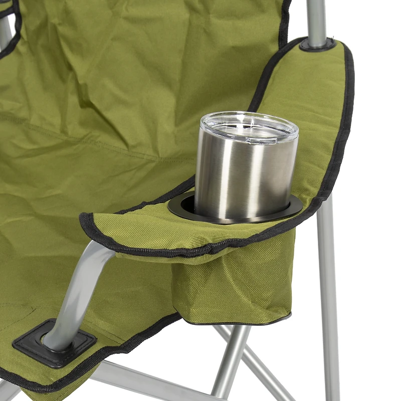 Camp & Go Green Heavy Duty Folding Quad Chair