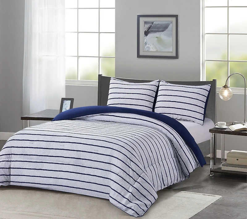 Chaps Stripe Comforter Set, Double/Queen