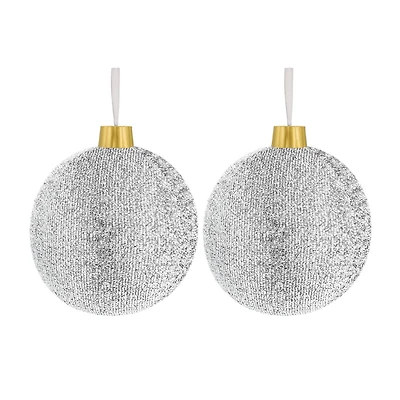 12"TINSEL ORNAMENTS SILVER
