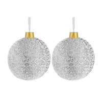 12"TINSEL ORNAMENTS SILVER