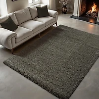 hometrends Deluxe Grey Shag Rug, 5 ft. 3 in. x 7 ft.