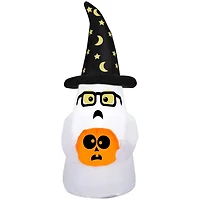 Airblown Trick or Treating Ghost w/ Wizard Hat