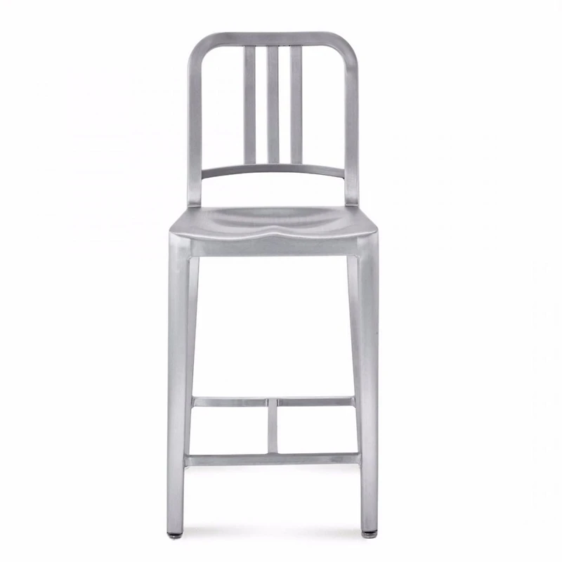 Nicer Furniture Brushed Anodized Aluminum Modern Counter Stools