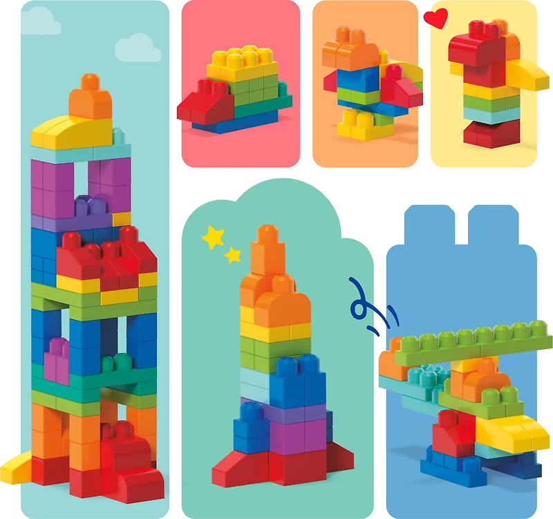 Mega Bloks Grand sac de blocs [80 pièces] Âges 1-5