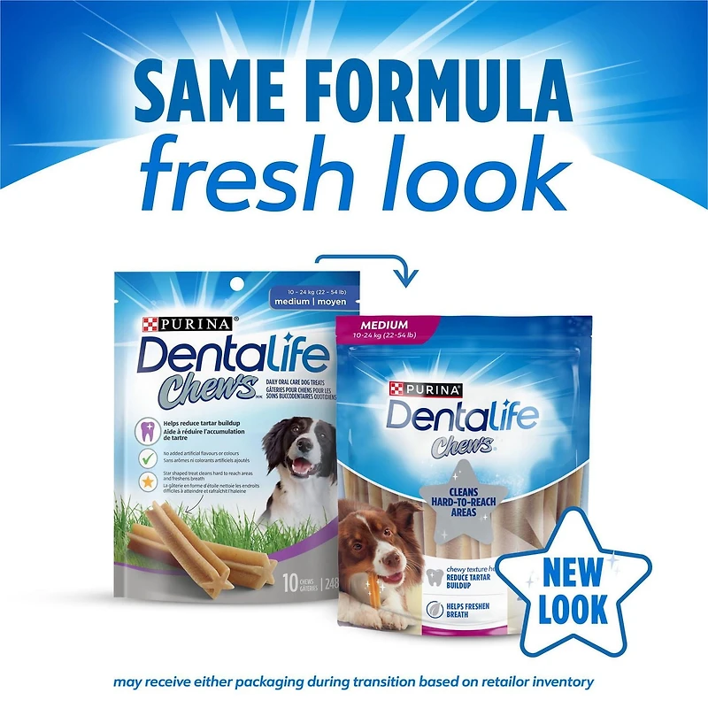 DentaLife Chews Gâteries Pour Chiens Moyens Pour les Soins Buccodentaires Quotidiens 248g-1,12kg