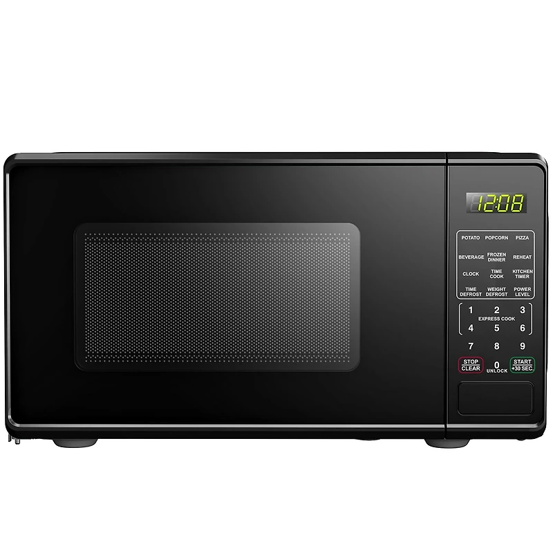 Mainstays 0.7 Cu ft Countertop Microwave Oven, 700 Watts , Black, Child Safety Lock