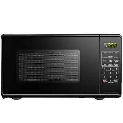 Mainstays 0.7 Cu ft Countertop Microwave Oven, 700 Watts , Black, Child Safety Lock