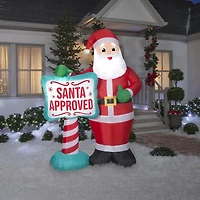 Christmas Inflatable Santa with "SANTA APPROVED"  Sign