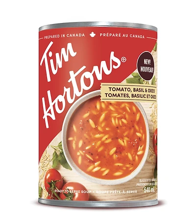 TIM HORTONS TOMATES, BASILIC ET ORZO 540 ML