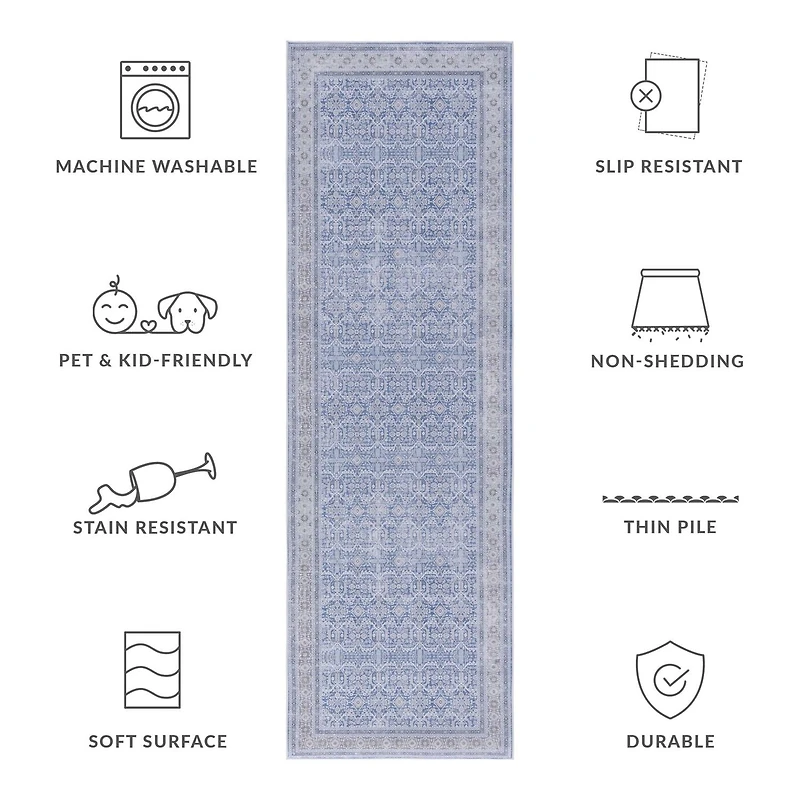 SAFAVIEH Tucson Diego Traditional Machine Washable Area