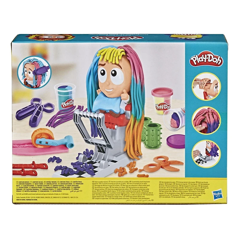 Play-Doh, salon de coiffure Coiffeur créatif, jeu créatif pour enfants à partir de 3 ans, 8 pots de 56 g de Play-Doh tricolore atoxique À partir de 3 ans