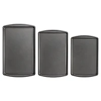 Mainstays 3PC Ensemble de Cookies Antiadhésives, 11,2" x 17,2", 10,2" x 15,2", 9,2" x 13,2", Gris MS 3PC Ensemble de Cookies Antiadhésives
