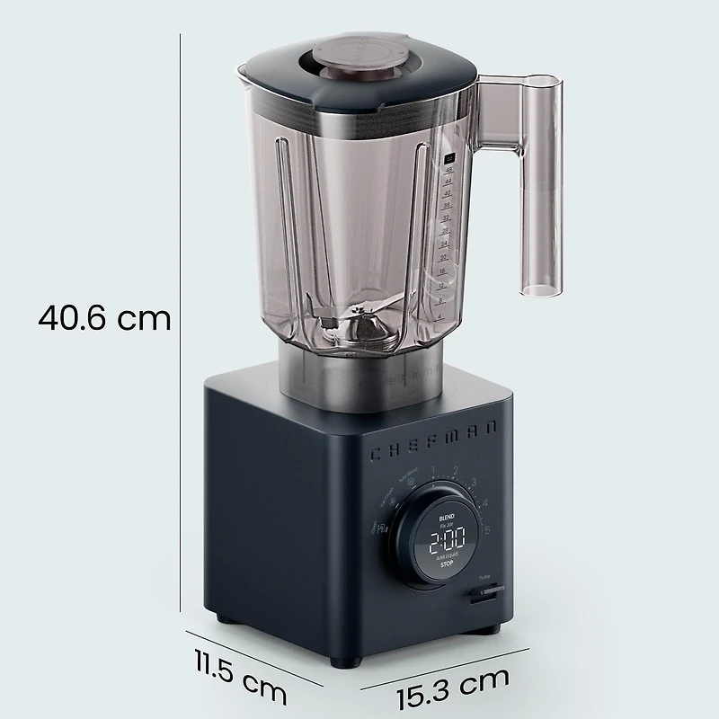 Chefman Obliterator 1380W Professional Blender w/ Auto Blend & 48oz. Tritan Blending Jar – Black, New, 48 oz. Blender