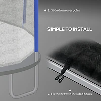 Soozier 14ft Trampoline Net Replacement with 8 Poles and Zippered Entrance