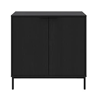 Armoire de rangement Nexera Slim à 2 portes, noire