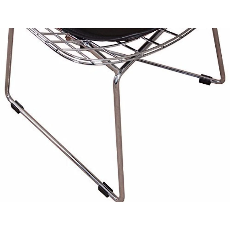 Chaises de coté noires Nicer Furniture en acier chromé avec coussin en simili-cuir PU