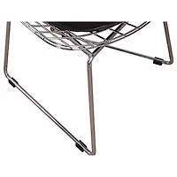 Chaises de coté noires Nicer Furniture en acier chromé avec coussin en simili-cuir PU