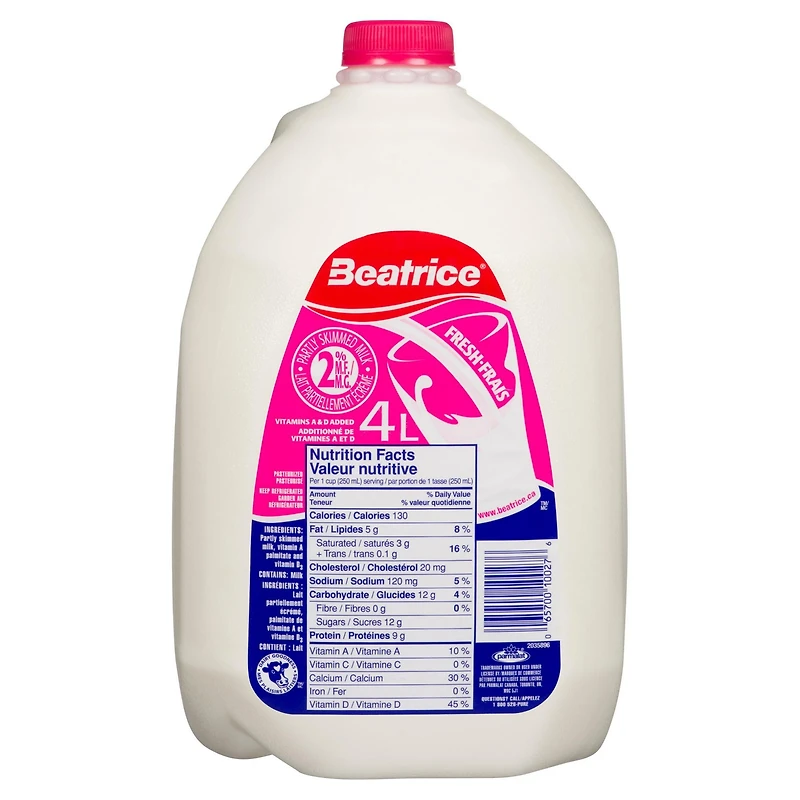 Cruche Lait 2% Beatrice 4lt