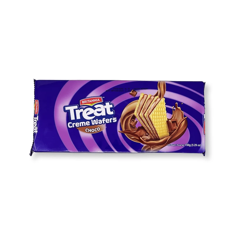 BRITANNIA TREAT WAFER STRAWBERRY Treat yourself to the delicious taste of Britannia Treat Creme Wafers Candy. This classic candy is made with a perfect combination of wafer and creme layers, making it a delicious treat for any occasion. The crunchy and sweet flavor of these wafers will satisfy your craving for something sweet. Per