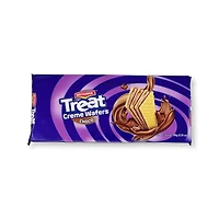 BRITANNIA TREAT WAFER STRAWBERRY Treat yourself to the delicious taste of Britannia Treat Creme Wafers Candy. This classic candy is made with a perfect combination of wafer and creme layers, making it a delicious treat for any occasion. The crunchy and sweet flavor of these wafers will satisfy your craving for something sweet. Per