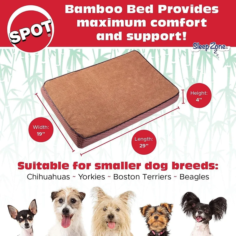 Sleep Zone Bamboo Dog Bed – Multiple Sizes Available