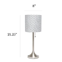 Simple Designs Tapered Table Lamp with Fabric Drum Shade