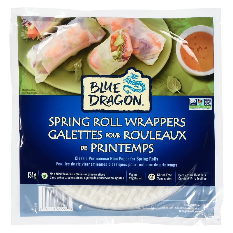 Blue Dragon Spring Roll Wrappers, 134gr, 134g