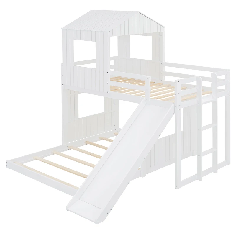 Lit superposé en bois Noble House (1 place et 2 places), blanc