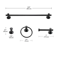 Napoli 4-Piece Matte Brass Bathroom Hardware Accessory Kit