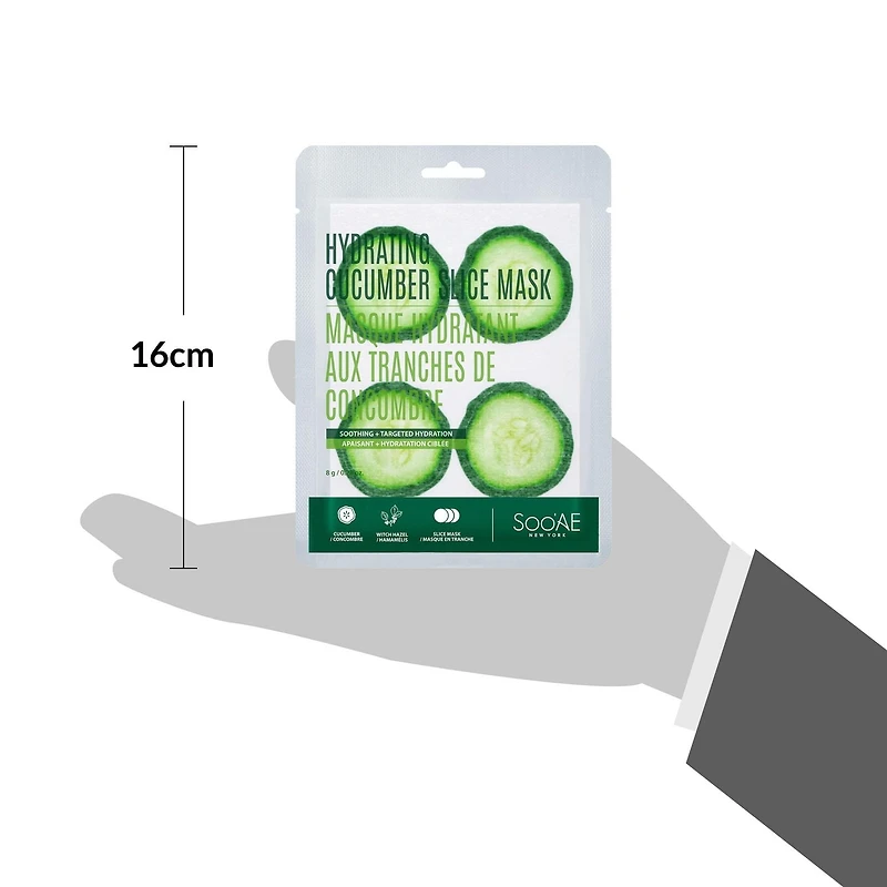Soo'Ae Hydrating Cucumber Slice Mask, Soothing + Targeted Hydration