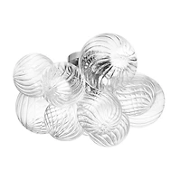 Charlize 3 Light Flush Mount - Polished Chrome - Clear Spiral Glass