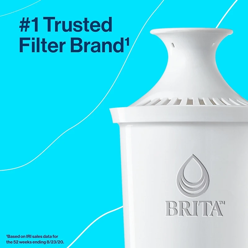 Distributeur de filtration d’eau Brita d’une capacité de 27 tasses, réduit le goût et l’odeur de chlore dans l’eau du robinet, filtre pouvant traiter 151 L, modèle Ultramax gris