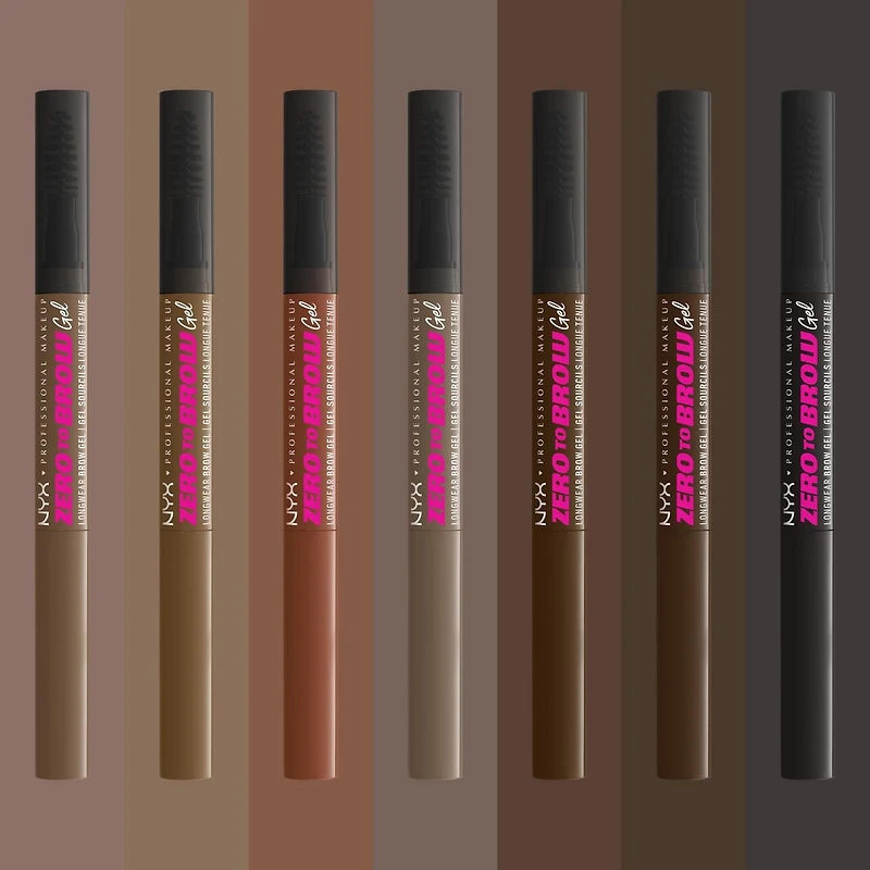 NYX PROFESSIONAL MAKEUP, Gel à sourcils longue tenue Zero to Brow, Gel liquide à 2 extrémités, Formule végétalienne - Taupe