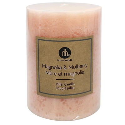 Hometrends 4" Bougie pilier parfumée mûre et magnolia 3" diamètre x 4" hauteur